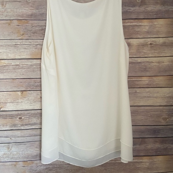 J. Jill Cream Dressy Layered Tank Top Blouse Small - Picture 4 of 6